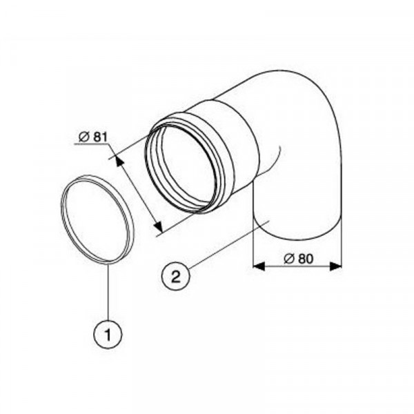 Колено DN 80 - 90°