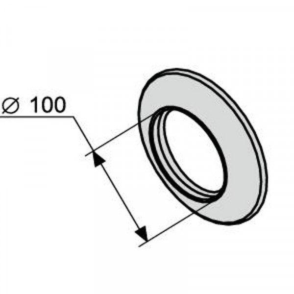 Розетка силиконовая, наружная, ∅100мм / SR1D