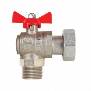 Кран шаровой Валтек VT.267.N 3/4" x 3/4" угловой с накидной гайкой и наружной резьбой, Valtec
