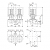 Габариты центробежного сдвоенного насоса Grundfos TPED 65-250/2 BAQE