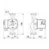 Габариты циркуляционного насоса Grundfos UPS 32-30