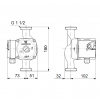 Габариты циркуляционного насоса Grundfos UPS 25-50