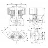 Габариты центробежного сдвоенного насоса Grundfos TPE2 D 65-180 BQQE