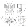 Габариты центробежного сдвоенного насоса Grundfos TPE2 D 65-200 BQQE