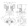 Габариты центробежного сдвоенного насоса Grundfos TPE2 D 80-40 BQBE