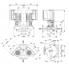 Габариты центробежного сдвоенного насоса Grundfos TPE2 D 100-120 BQQE
