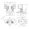 Габариты центробежного сдвоенного насоса Grundfos TPE2 D 100-150 BQQE