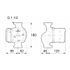 Габариты циркуляционного насоса Grundfos UPS 25-80 N