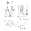 Габариты центробежного сдвоенного насоса Grundfos TPED 40-300/2 BQQE