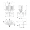 Габариты центробежного сдвоенного насоса Grundfos TPED 40-360/2 BAQE