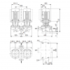 Габариты центробежного сдвоенного насоса Grundfos TPED 40-430/2 BQQE