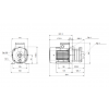 Габариты горизонтального многоступенчатого центробежного насоса CM-A 1-8 AQQE Grundfos
