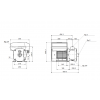 Габариты горизонтального многоступенчатого центробежного насоса CME-G 15-3 AQQE Grundfos