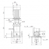 Габариты вертикального многоступенчатого центробежного насоса CR 1S-2 HQQE Grundfos