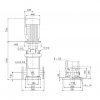 Габариты вертикального многоступенчатого центробежного насоса CRN 64-7 HQQV Grundfos
