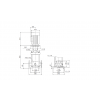 Габариты вертикального многоступенчатого центробежного насоса CRN 90-3 HQQE Grundfos