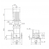 Габариты вертикального многоступенчатого центробежного насоса CRN 120-6-1 HBQE Grundfos