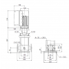Габариты вертикального многоступенчатого центробежного насоса CRE 3-4 HQQE Grundfos