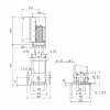 Габариты вертикального многоступенчатого центробежного насоса CRE 3-25 HQQE Grundfos