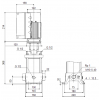 Габариты вертикального многоступенчатого центробежного насоса CRE 1-9 HQQE Grundfos