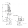 Габариты вертикального многоступенчатого центробежного насоса CRNE 3-11 HQQE Grundfos