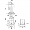 Габариты вертикального многоступенчатого центробежного насоса CRT 16-12 AUUE Grundfos