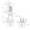 Габариты вертикального многоступенчатого центробежного насоса CRE 1-4 HQQE Grundfos