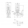 Габариты центробежного насоса Grundfos TP 32-460/2 BAQE