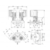 Габариты центробежного сдвоенного насоса Grundfos TPE3 D 40-120 BQBE