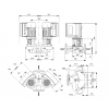 Габариты центробежного сдвоенного насоса Grundfos TPE3 D 80-120 BQQE