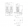 Габариты сдвоенного центробежного насоса Grundfos TPD 150-70/6 BAQE