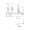 Габариты сдвоенного центробежного насоса Grundfos TPD 150-110/6 BAQE