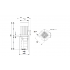 Габариты полупогружного вертикального многоступенчатого центробежного насоса Grundfos MTH2-9/8 AQQV 