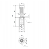 Габариты полупогружного вертикального многоступенчатого центробежного насоса Grundfos MTR 10-20/20 HUUV