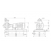 Габариты консольного насоса Grundfos NK 100-315/334 BAQE