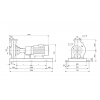 Габариты консольного насоса Grundfos NK 80-250/234 BAQE