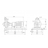 Габариты консольного насоса Grundfos NK 80-250/257 BAQE