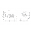 Габариты консольного насоса Grundfos NK 80-315/328 BAQE