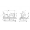 Габариты консольного насоса Grundfos NK 125-200/176-154 EUP BAQE