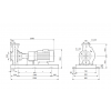 Габариты консольного насоса Grundfos NK 150-400/412 BAQE