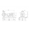 Габариты консольного насоса Grundfos NK 40-250/260 BAQE