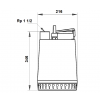 Габариты дренажного насоса Unilift AP 12.40.08.3 Grundfos
