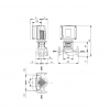 Габариты центробежного насоса Grundfos TPE3 50-180 BQQE