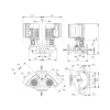 Габариты центробежного сдвоенного насоса Grundfos TPE3 D 32-80 BQBE