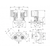 Габариты центробежного сдвоенного насоса Grundfos TPE3 D 40-120 BQBE