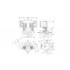 Габариты центробежного сдвоенного насоса Grundfos TPE3 D 50-180 BQBE