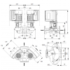 Габариты центробежного сдвоенного насоса Grundfos TPE3 D 40-180 BQBE