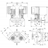 Габариты центробежного сдвоенного насоса Grundfos TPE3 D 40-200 BQBE