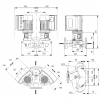 Габариты центробежного сдвоенного насоса Grundfos TPE3 D 40-240 BQBE