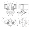 Габариты центробежного сдвоенного насоса Grundfos TPE3 D 50-150 BQQE